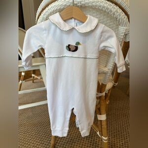 Little English Baby Boys Mallard Crochet Playsuit size 6 months